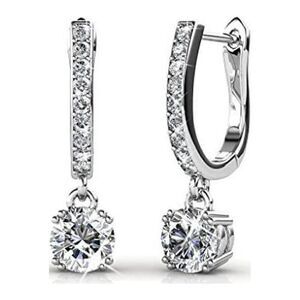 New Cate & Chloe McKenzie 18k White Gold Plated Silver Drop Dangle Earrings Wome